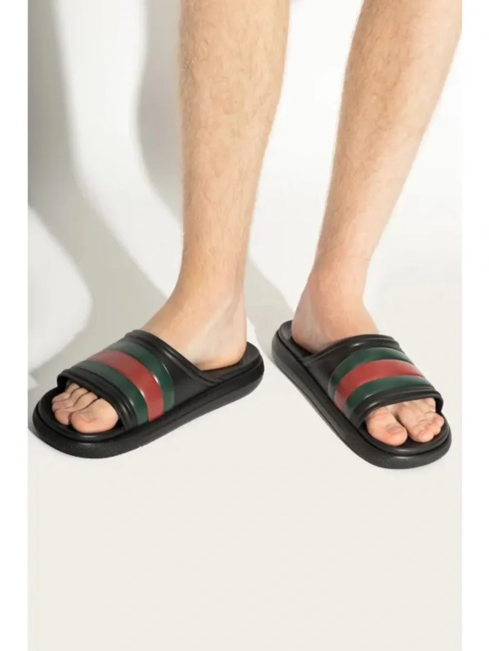 Gucci men’s web slides black 11